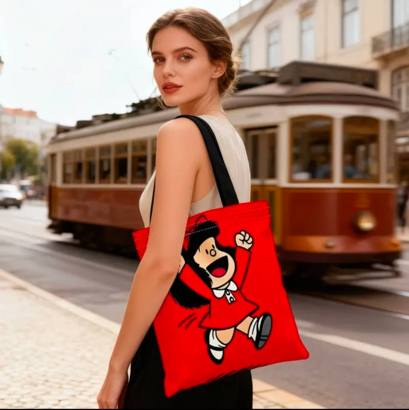 Bolsa Tela Diseño Mafalda Reutilizable en 2 modelo