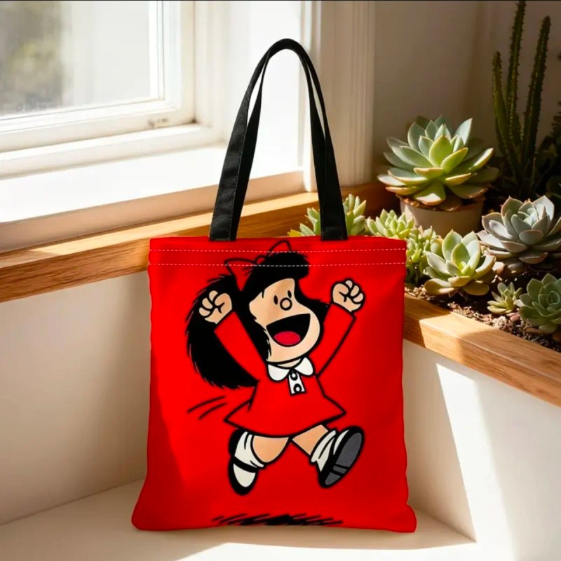Bolsa Tela Diseño Mafalda Reutilizable en 2 modelo