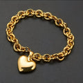 Pulsera Acero Dorado Corazón