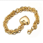 Pulsera Acero Dorado Corazón